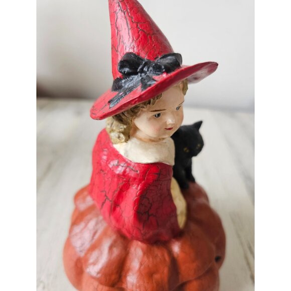 Bethany Lowe pumpkin Red Riding Hood cat Halloween decor jack-o'-lantern figurin - Picture 7 of 10